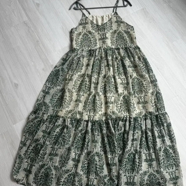 [BUNJANG] Chiffon Floral Pattern Maxi Dress / 쉬폰 플로럴 패턴 맥시 원피스