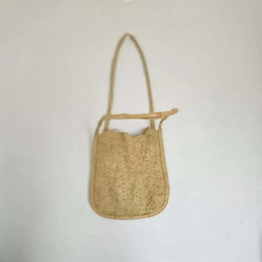 [BUNJANG] Rattan Shoulder Bag Beige / 라탄 숄더백 베이지