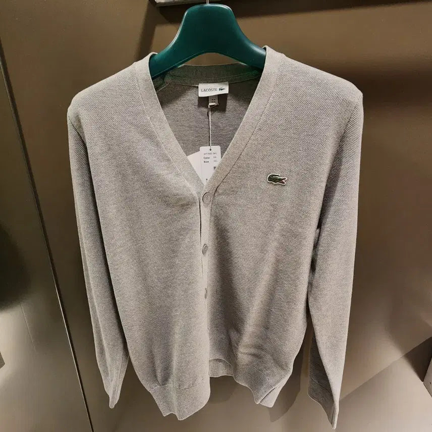 [BUNJANG] Lacoste Men's Pique V-Neck Cardigan / (새상품) 라코스테 남성 피케 V넥 가디건 (브이넥)