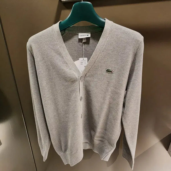 [BUNJANG] Lacoste Men's Pique V-Neck Cardigan / (새상품) 라코스테 남성 피케 V넥 가디건 (브이넥)