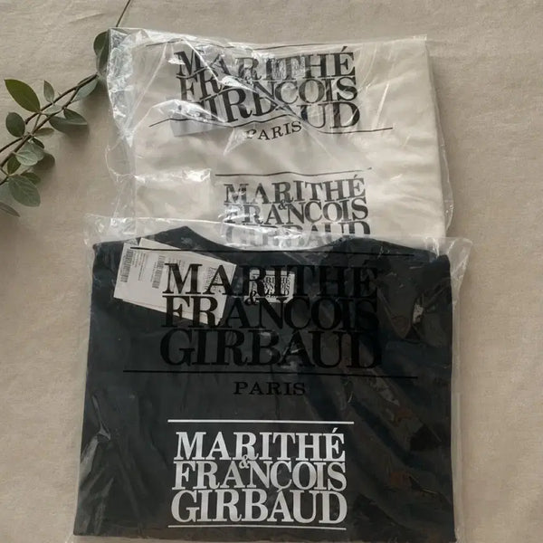 [BUNJANG] Marithe Francois Girbaud Cropped T-Shirt White/Black (M) - New / 마리떼 프랑소와 저버 크롭 반팔티 화이트/블랙 미개봉 새상품