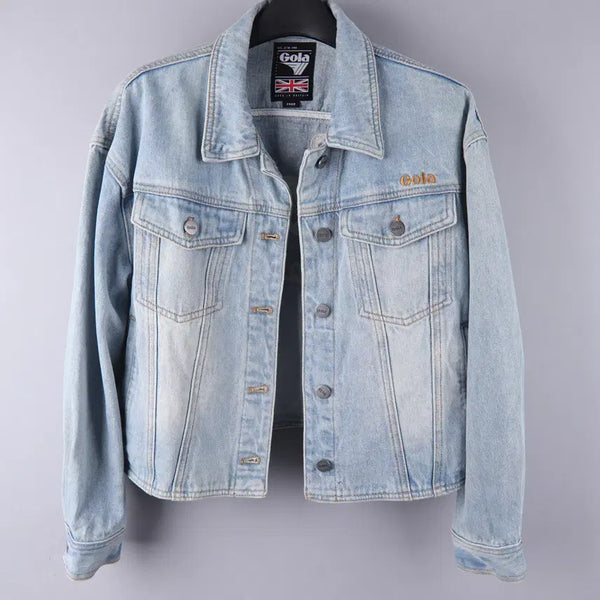 [BUNJANG] Gola Women's Cropped Denim Jacket / (여성) Gola 골라 크롭 데님 자켓 청자켓 (F)