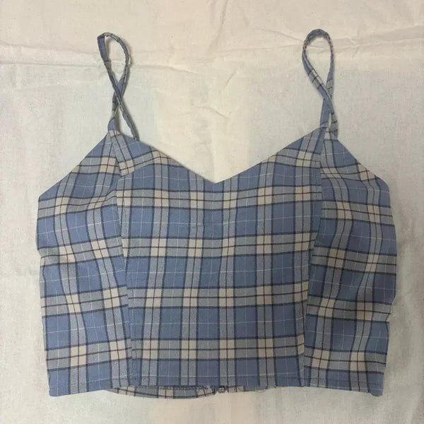[BUNJANG] Karina Top & Check Bustier Bundle Set / 카리나탑+ 체크 뷔스티에 일괄 판매해요!
