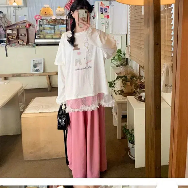 [BUNJANG] Bysinn Bear Layered T-Shirt Ivory / 바이씨니 베어레이어드티 아이