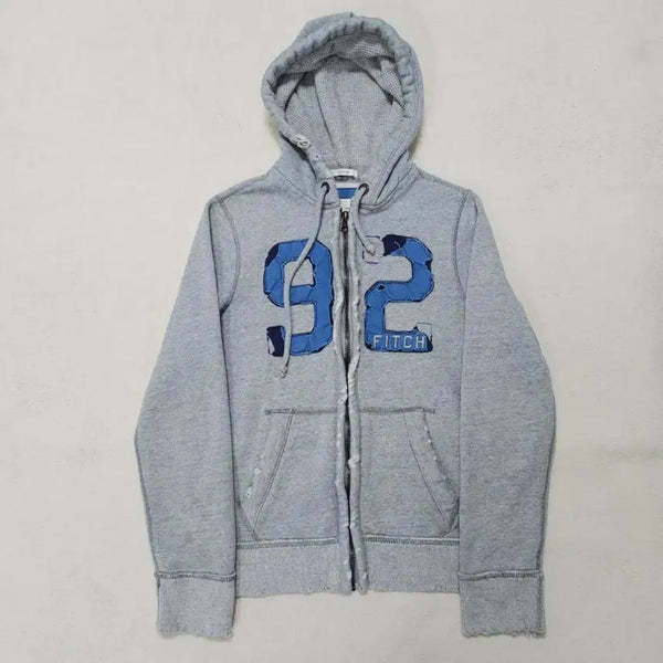 [BUNJANG] Abercrombie & Fitch Center Logo Vintage Zip-Up Hoodie - Size S / 아베크롬비 센터로고 빈티지 후드집업