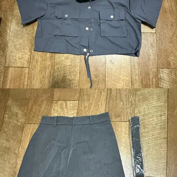[BUNJANG] Morigirl Grey Skirt and Belt Set / 8/5 하루 할인) 그레이 셔츠 모리걸 스커트 벨트 세트