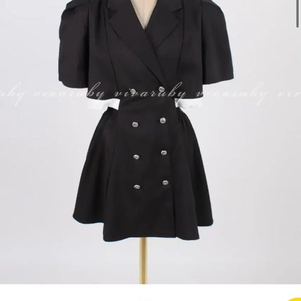 [BUNJANG] Black Cropped Jacket Dress / (새상품) 블랙 크롭 자켓 여자원피스