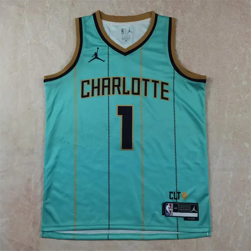 [BUNJANG] NBA Charlotte Hornets LaMelo Ball #1 Green City Version Basketball Jersey / NBA 샬럿 호니츠 1호 라멜로 바우어 그린시티 버전 농구복 핫 프레스