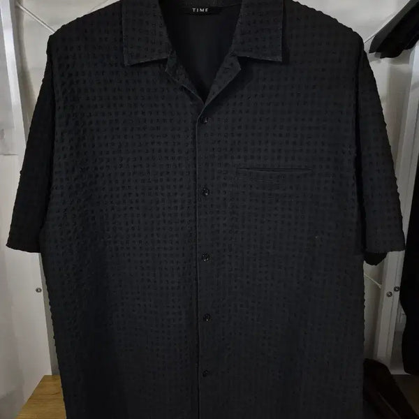 [BUNJANG] Time Homme Cotton Short-Sleeve Shirt Black / 타임옴므 코튼 반팔셔츠 105 블랙