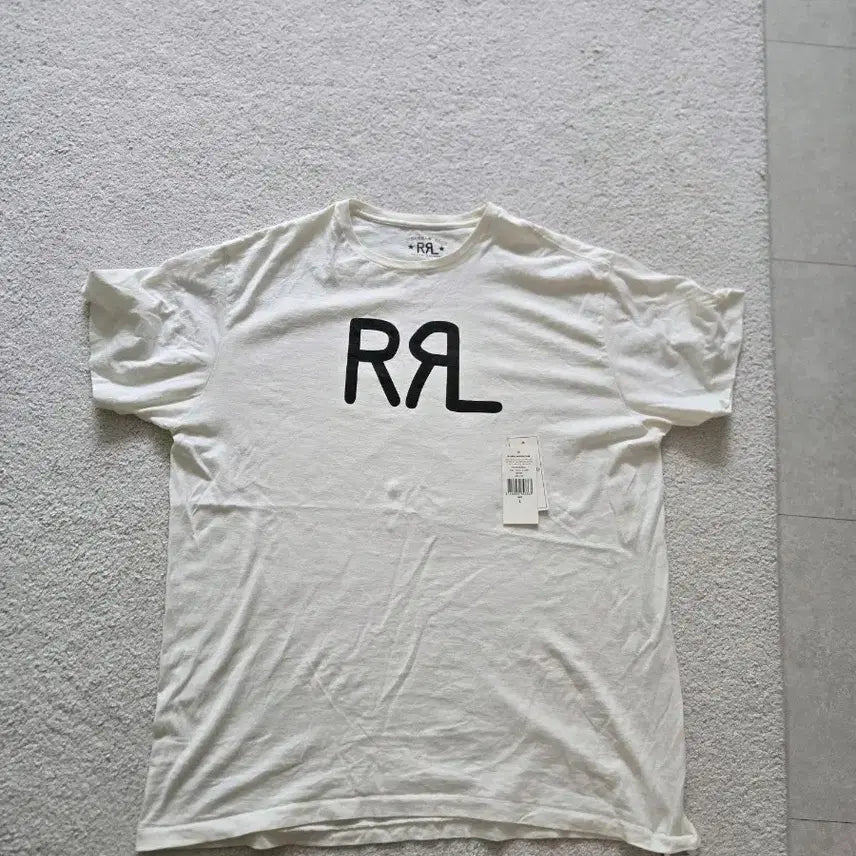 [BUNJANG] RRL Wrench Logo Short Sleeve T-Shirt Cream White / L / RRL 렌치 로고 반팔 티셔츠 크림 화이트/L
