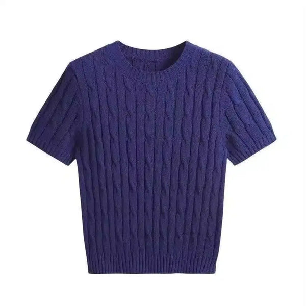 [BUNJANG] Short Sleeve Knit Top / 반팔 니트 새옷