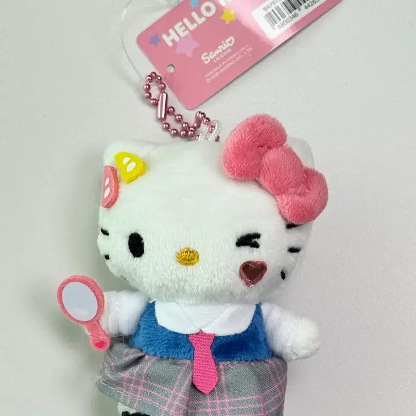 [BUNJANG] Sanrio Hello Kitty School Look 8cm Doll Keychain / 산리오 헬로키티 스쿨룩 8cm 인형 키링 새상품 정품