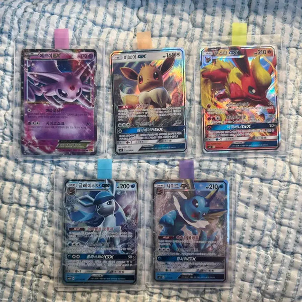 [BUNJANG] Pokemon Eeveelutions (Ancient Cards) 5-Card Bundle Set / 포켓몬카드 이브이즈(고대카드) 5종 일괄 판매(에브이,글레이시아,이브이,부스터,샤미드)