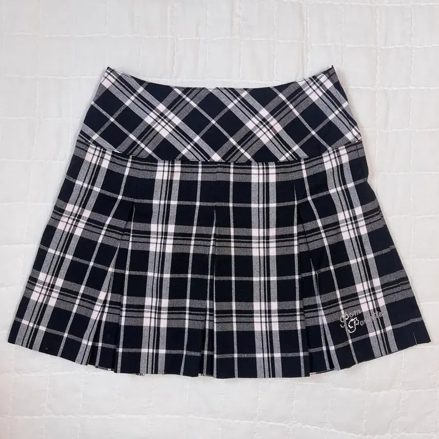 [BUNJANG] Pom Ponette Pink Check Pleated Skirt / 폼포넷 폼포네트 핑크 체크 플리츠 스커트 갸루 히메갸루 로걀 빈티지