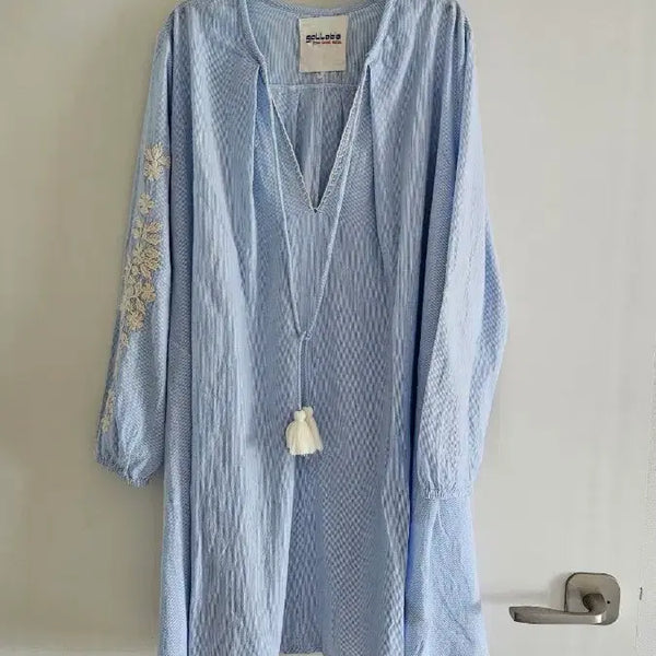 [BUNJANG] Gallabia Ethnic Striped Dress with Tassel Detail / gallabia 에스닉 원피스