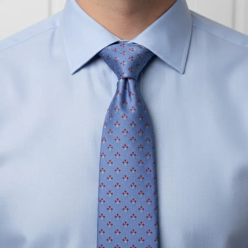 [BUNJANG] Daks Patterned Leather Necktie / 닥스 펴턴 견 넥타이