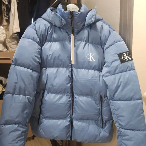 [BUNJANG] Calvin Klein Jeans Padded Puffer Padding Jacket Sky Blue / 캘빈클라인진 푸퍼 패딩 블루