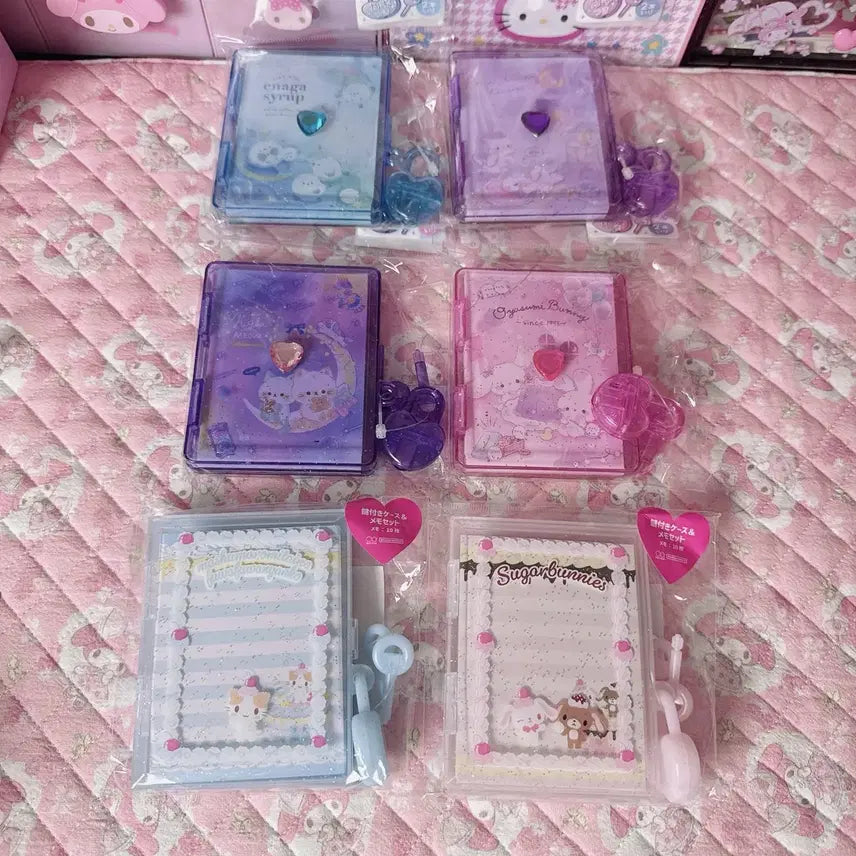 [BUNJANG] Cute Animal Design Memo Pad with Lock / 뱁새/유니콘/고양이/토끼/마슈마로/슈가바니즈 비밀 메모지 자물쇠
