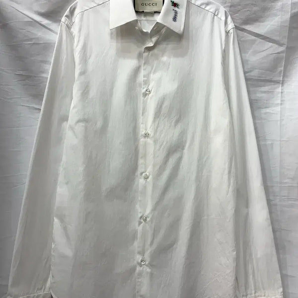 [BUNJANG] Gucci White Embroidered Shirt Size 95 / 정품) 구찌 화이트 자수 셔츠 95사이즈