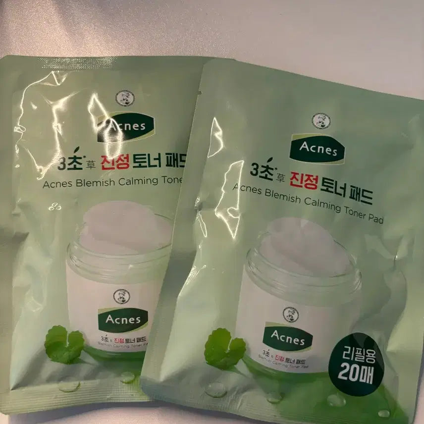 [BUNJANG] Acnes 3-Second Calming Toner Pad Refill (40 Sheets) / Acnes 3초 진정 토너 패드 리필용 20매+20매