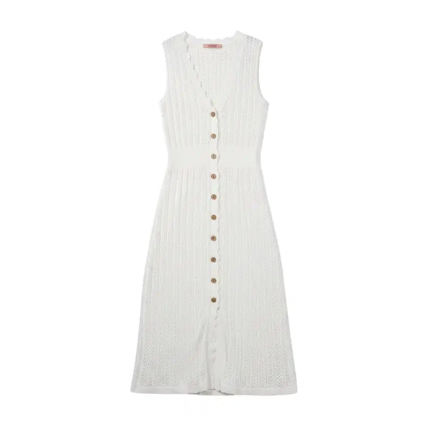 [BUNJANG] Love Me More Women's Sleeveless Knit Dress with Punching Detail / 여성F/ 러브미모어 펀칭 민소매 니트원피스 5-1