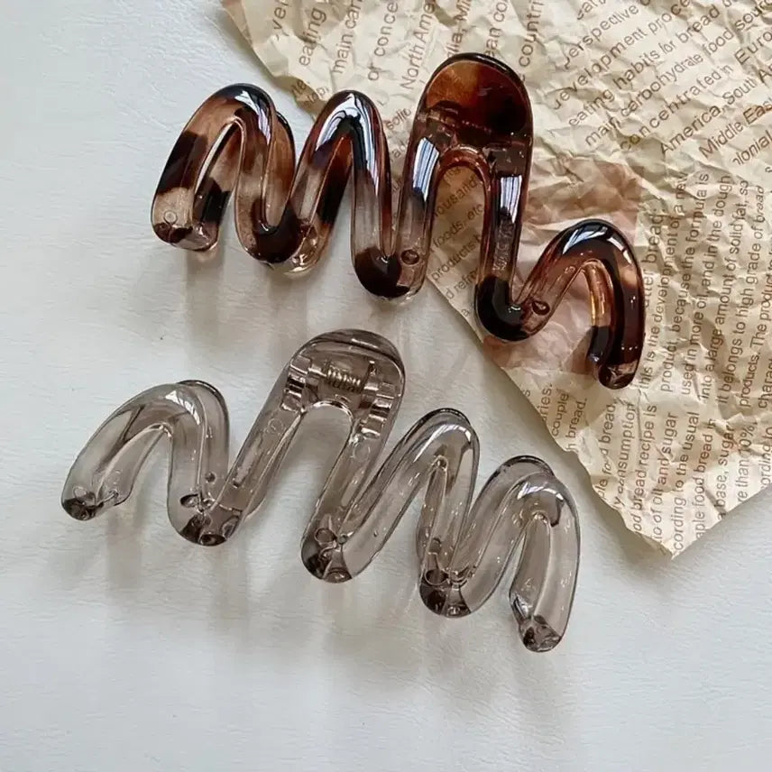 [BUNJANG] Wave Claw Clip Set - 2 Pieces / 새상품 웨이브 집게핀 2개 세트