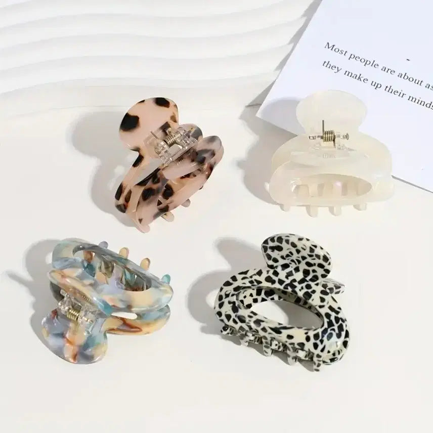 [BUNJANG] Hair Claw Clip Set - 4 Styles / 새상품 집게핀 4종 세트