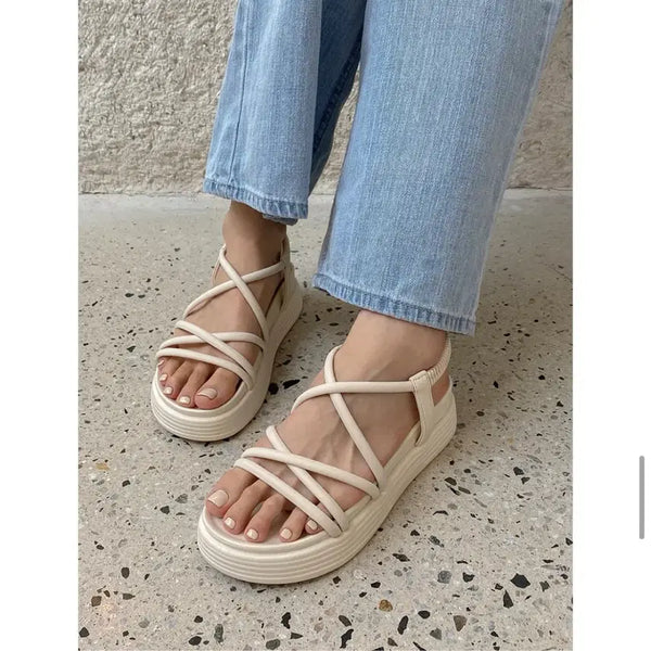 [BUNJANG] Platform Strap Sandals (Ivory) / 통굽 스트랩 샌들 250
