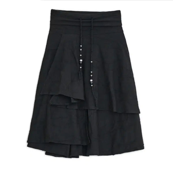 [BUNJANG] Hug Yourskin Star Flared Midi Skirt Black / [새상품] 허그유어스킨 스타 플레어드 미디 스커트 (블랙)