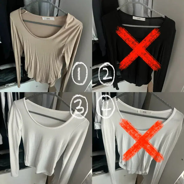[BUNJANG] Long Sleeve Slim Fit T-Shirt / 여름 봄 가을 쫄티 긴팔 티셔츠 (가격 제시 받음)