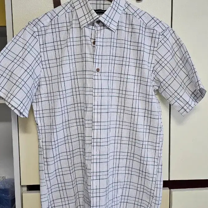 [BUNJANG] Louis Quatorze Check Short-Sleeve Shirt Men's Size 95 / 루이가또즈 체크 반팔 셔츠 남성 의류 95