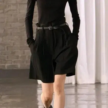 [BUNJANG] Zara Bermuda Capri Black Pants with Belt / zara 자라 버뮤다 카프리 블랙 팬츠 (밸트 포함) 새상품