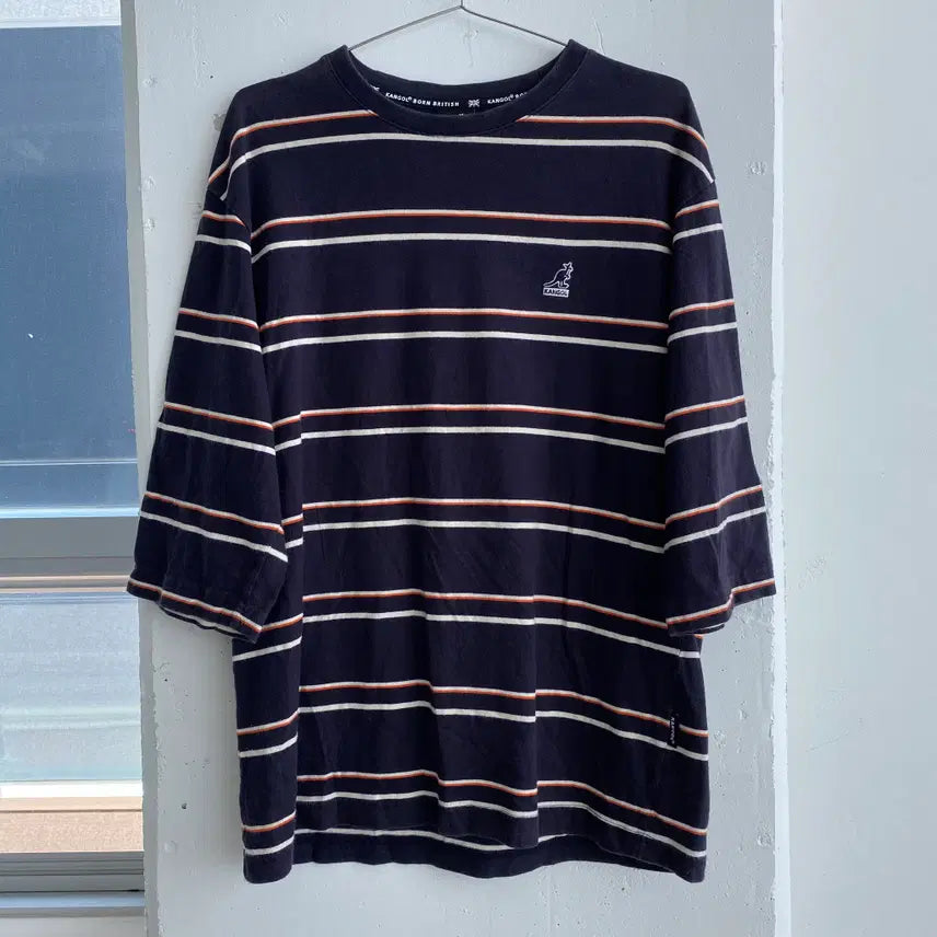 [BUNJANG] Kangol 7-Button Short Sleeve T-Shirt / (S) 캉골 7부 반팔 티셔츠