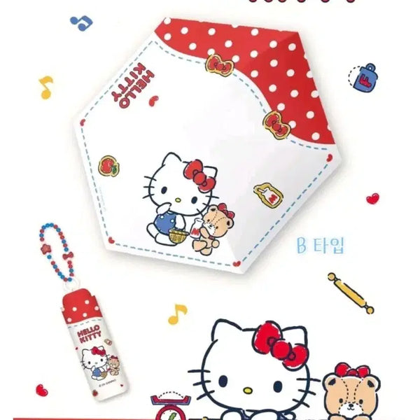 [BUNJANG] Hello Kitty UV Protection Umbrella and Mini Ready Bag Pouch Set / 헬로키티 양우산과 레디백 미니사이즈(파우치)