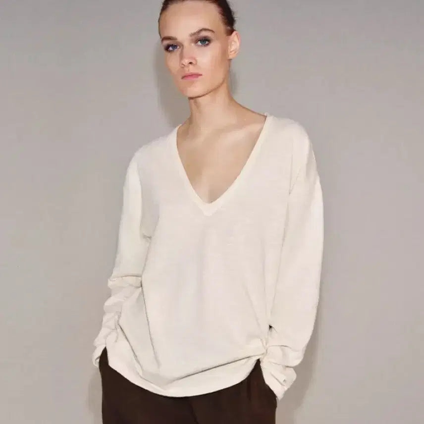 [BUNJANG] Zara Rustic Long Sleeve T-Shirt (Size S, New) / 자라 러스틱 롱 슬리브 티셔츠 S 새상품