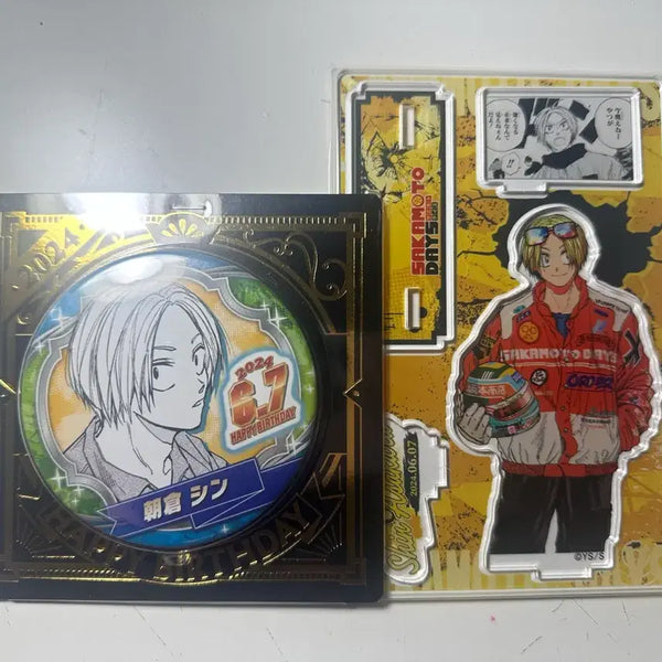 [BUNJANG] Sakamoto Days Asakura Shin 2024 Birthday Diorama Acrylic Stand & Can Badge Set (Sealed) / 사카모토데이즈 아사쿠라 신 2024 생일 디오라마 아크릴 스탠드 캔뱃지 미개봉