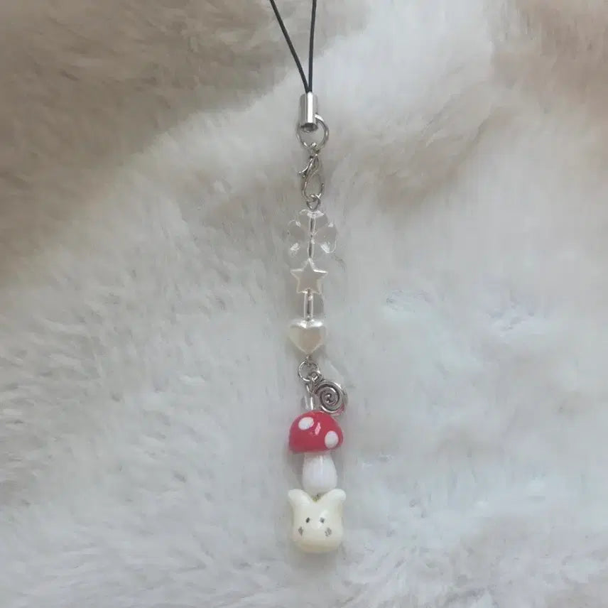 [BUNJANG] Mushroom Bunny Beaded Keychain / 버섯토끼 비즈키링