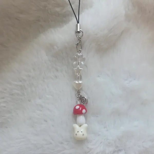 [BUNJANG] Mushroom Bunny Beaded Keychain / 버섯토끼 비즈키링