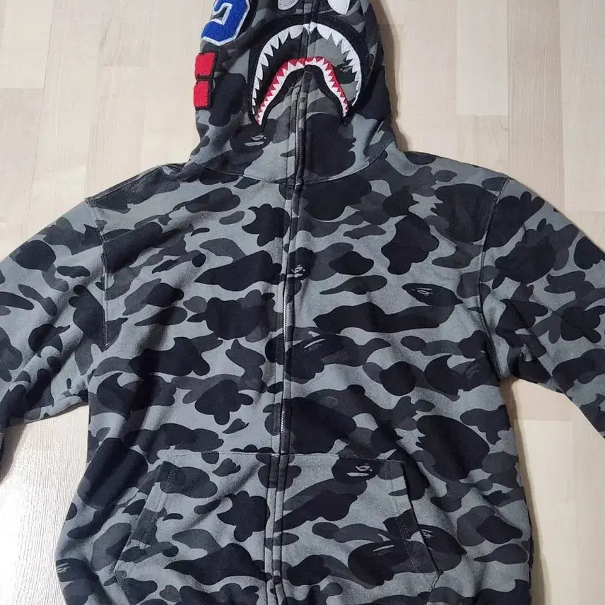 [BUNJANG] BAPE Shark Hoodie Gray Camo / 베이프 그레이
