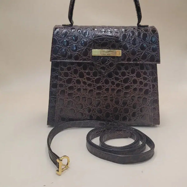 [BUNJANG] Salvatore Ferragamo Crocodile Flap Bag / 페레가모 악어 플랩 초희귀
