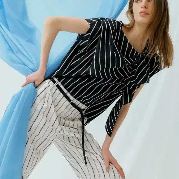 [BUNJANG] Objet Stripe Blouse / 오브제스트라이프 블라우스