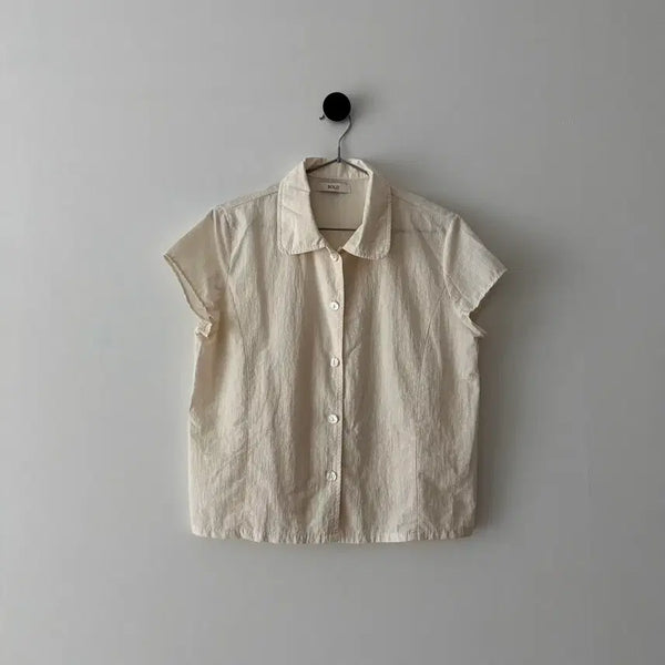 [BUNJANG] BOLD Nylon Cap Short Sleeve Blouse / 볼드 BOLD 나일론 캡 반팔 블라우스