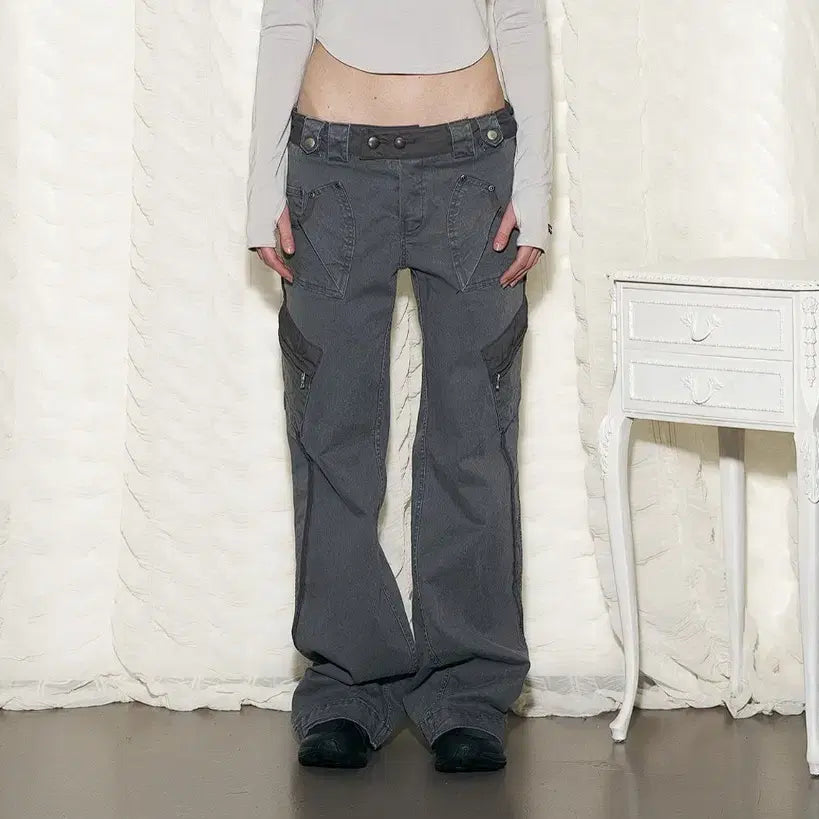 [BUNJANG] Camilla Side Pocket Pants (Grey, L) / 플리즈노팔로우 Camilla Side Poket Pants(Grey L)