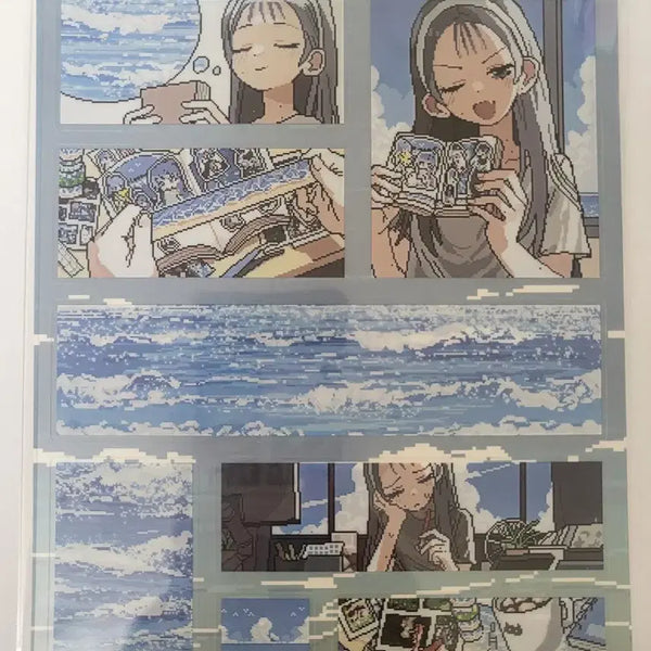 [BUNJANG] Naje Wave Square Stickers / <나제> 파도 사각 스티커