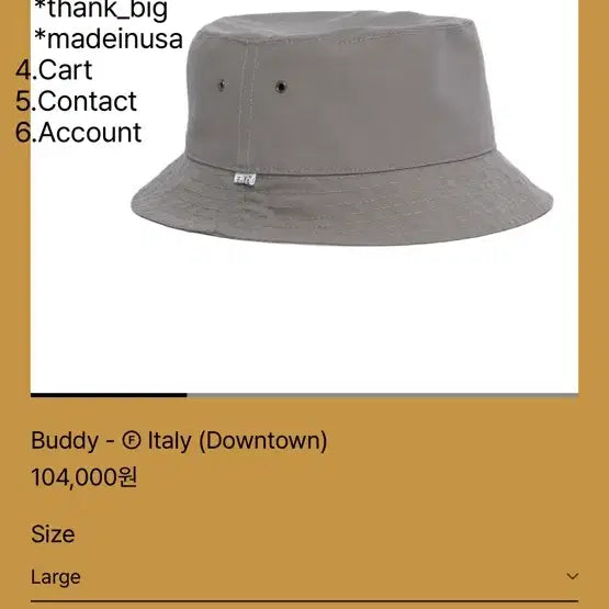 [BUNJANG] Tef Store Buddy Bucket Hat - Italy (Downtown) - Large / 테프스토어 Buddy - Italy (Downtown) 버킷햇 L