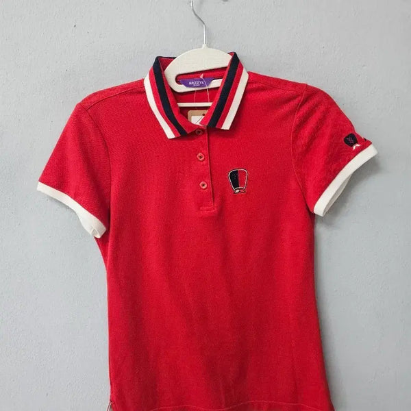 [BUNJANG] HAZZYS Women's Collar T-Shirt Red / HAZZYS 여성 카라 티셔츠 빨강