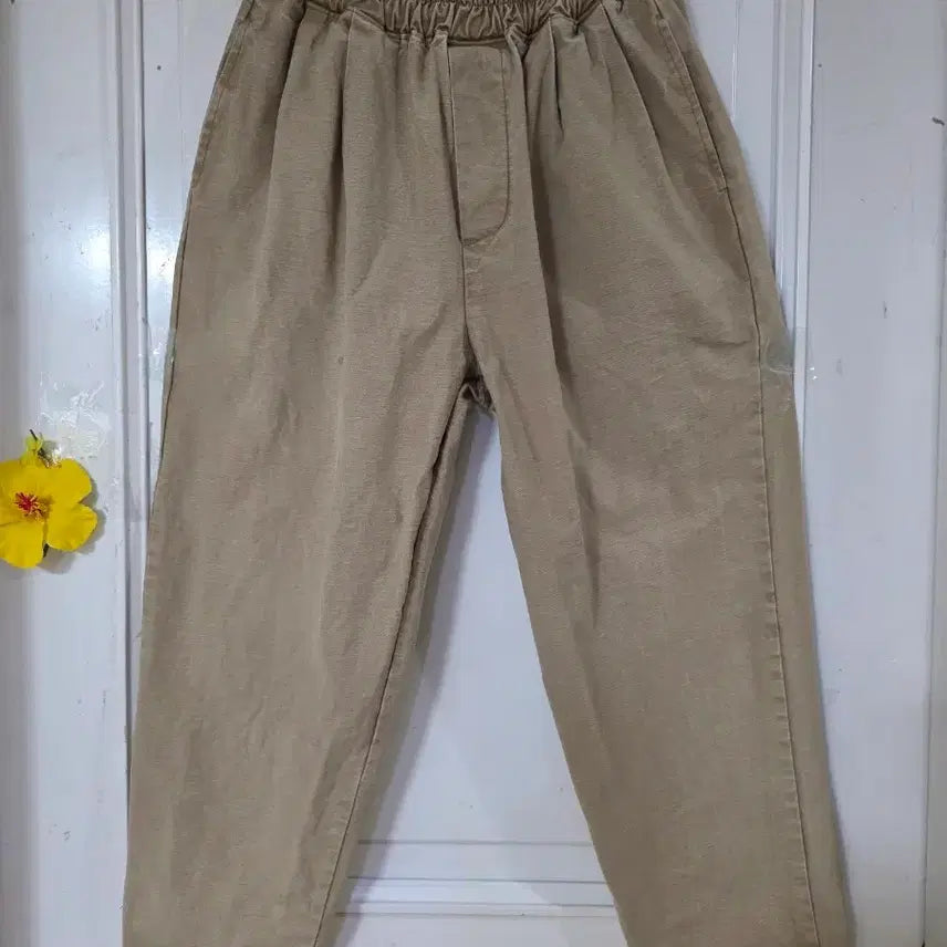 [BUNJANG] Premium Cotton Wide Leg Baggy Pants / 봄. 여름 고급스러운 디자인이쁜  밴딩. 와이드 면 베기통바지
