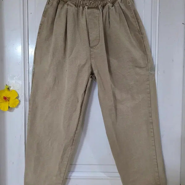 [BUNJANG] Premium Cotton Wide Leg Baggy Pants / 봄. 여름 고급스러운 디자인이쁜  밴딩. 와이드 면 베기통바지