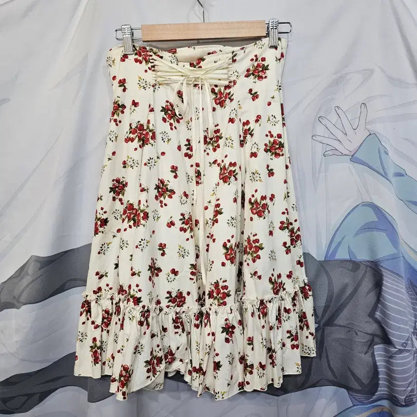 [BUNJANG] ATELIER-PIERROT Cherry Pattern Frill Midi Skirt / ATELIER-PIERROT 일본 고디룩 로리타 스커트