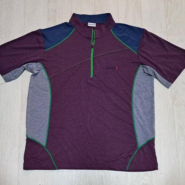 [BUNJANG] Nassau 95 Men's Short Sleeve Zip-Up T-Shirt / Nassau 95 남성 반팔 집업 티셔츠
